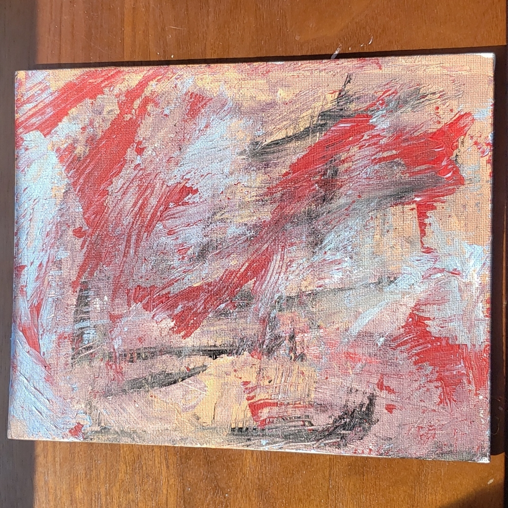 Handmade Wall Art! Acrylic Painting on Canvas Board. Titled: Abrasion